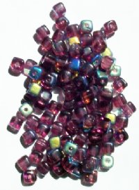 100 5mm Transparent Amethyst AB Cube Beads